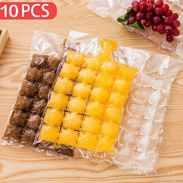 10Pcs 24 Grids Disposable Ice-making Bags Frozen Ice Cube Tray Mold Self Sealing